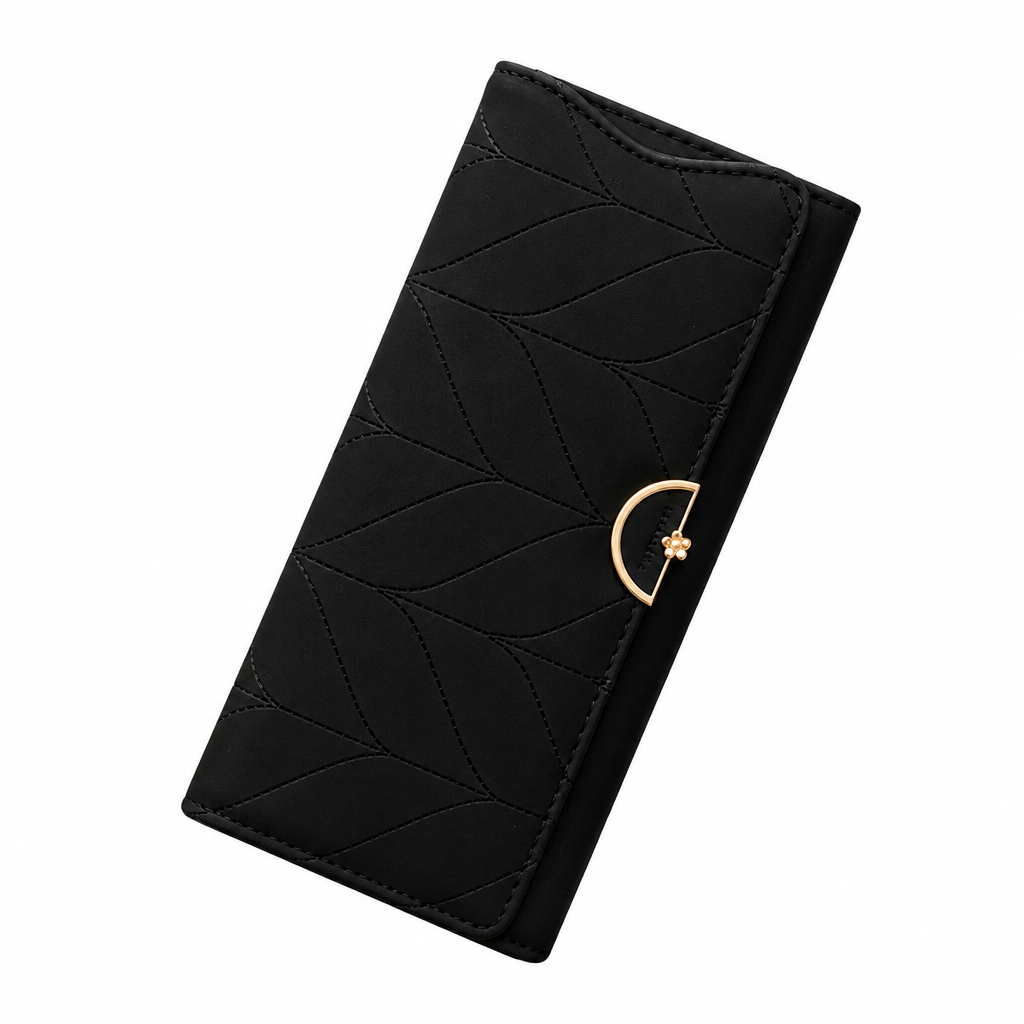 Black wallet on white