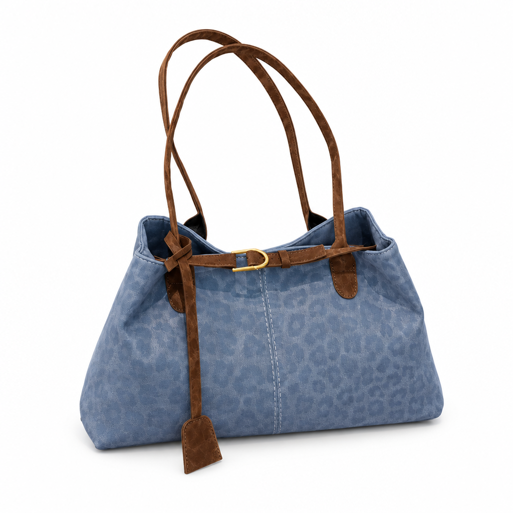 Blue bag second angle with white background