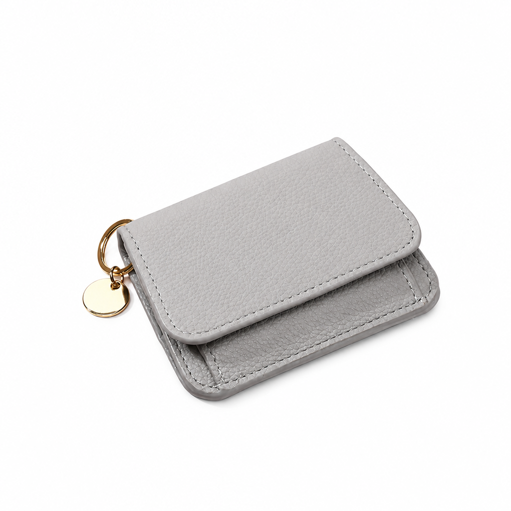 Grey wallet on white