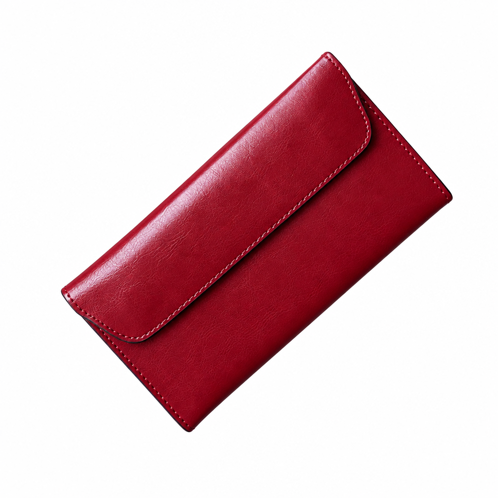 Red wallet on white background
